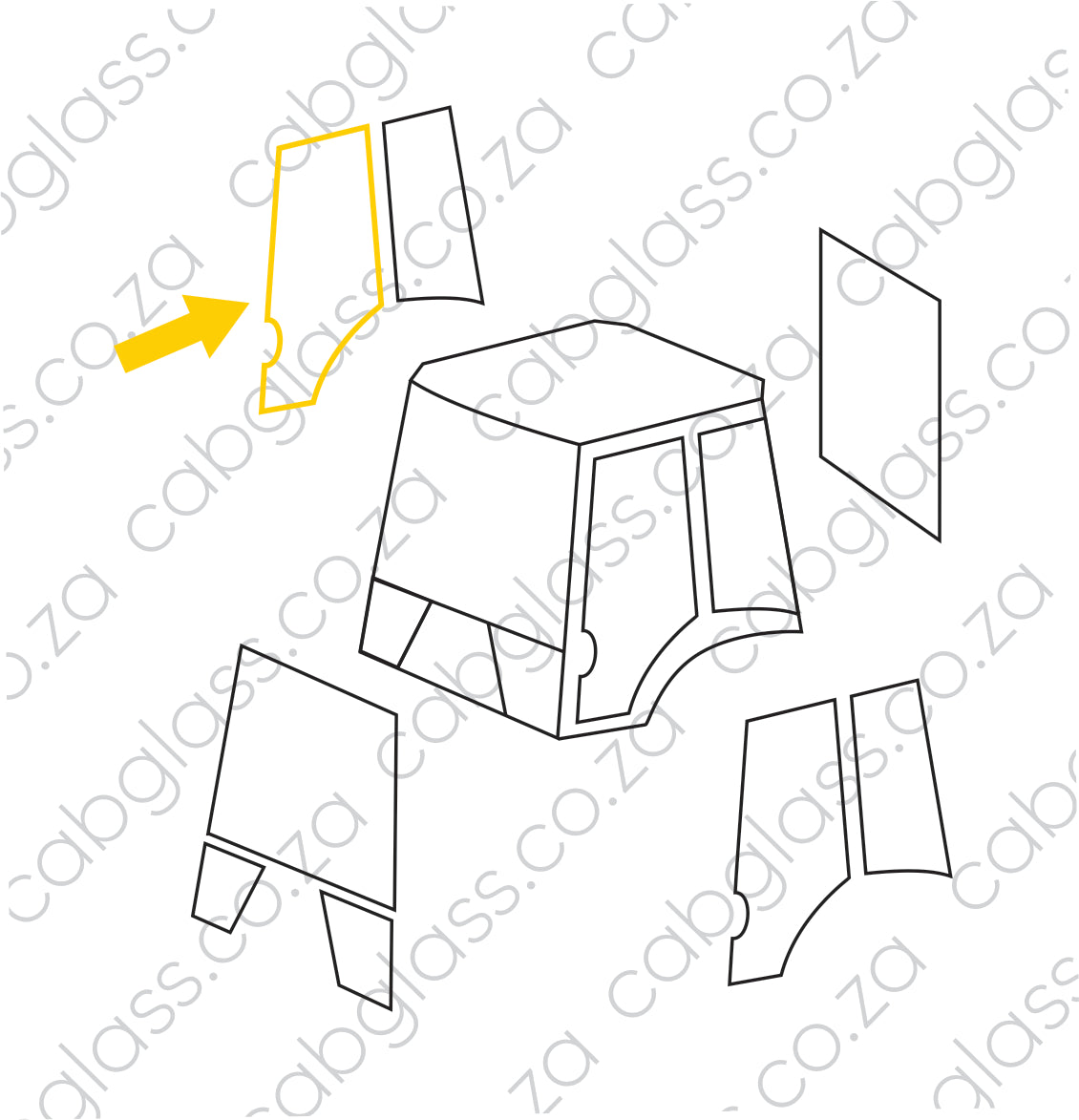 DOOR RH | KOMATSU TLB WB DASH 2 (WBR 93 97) BACKHOE