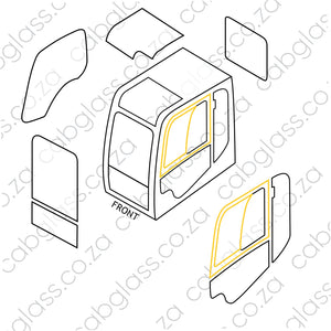 DOOR FIXED ( Cut out for SL ) | JCB EXCAVATOR JS 115 - 360 (2012-)