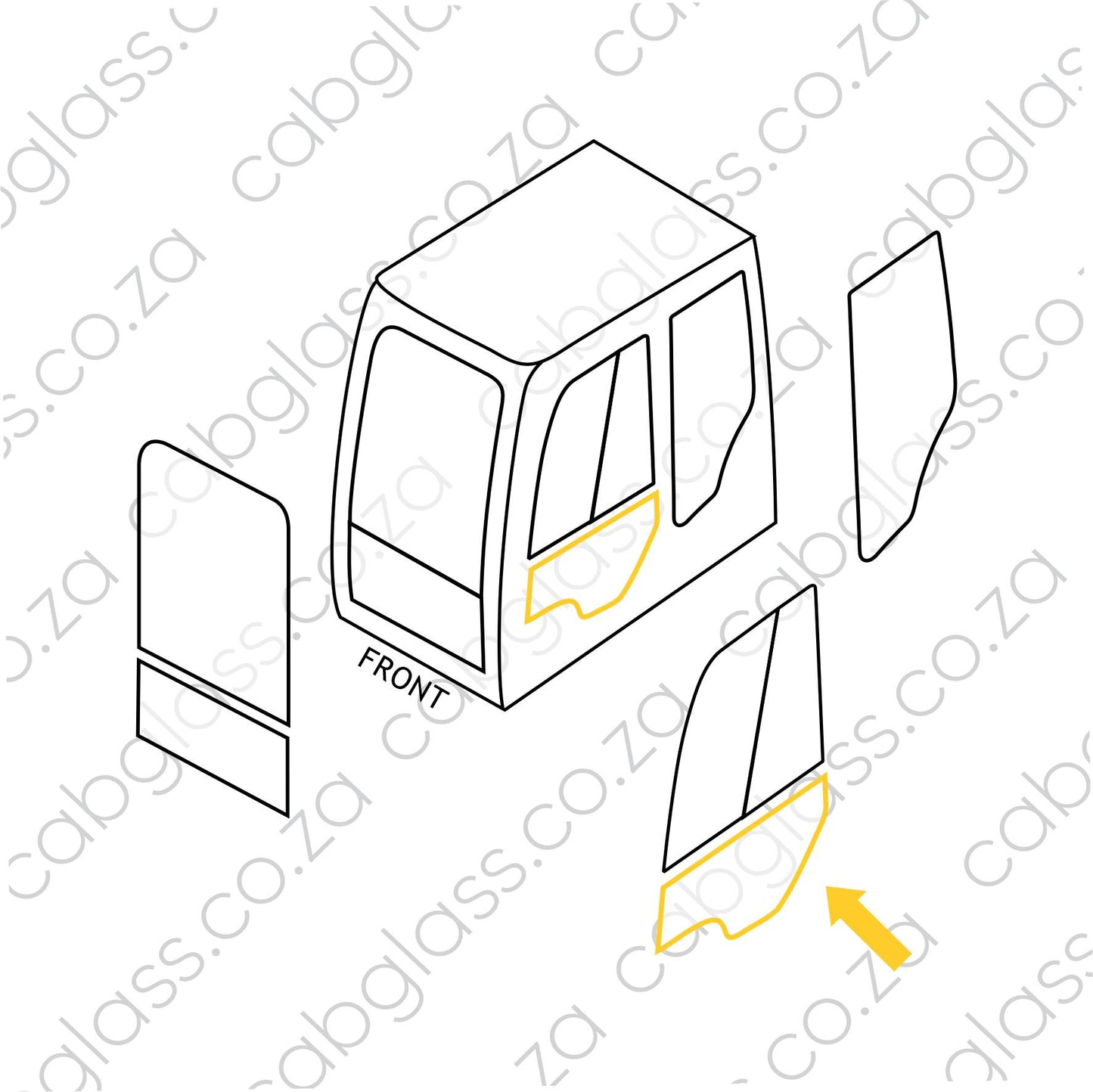 DOOR LOWER LH | HITACHI EXCAVATOR ZX DASH 6