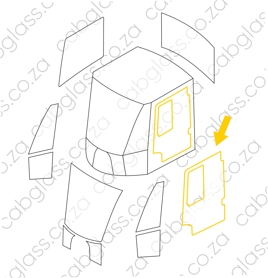 【YOU】 DOOR LH | JCB FEL 413S - 456 E HT / ZX WHEEL LOADER – Cabglass