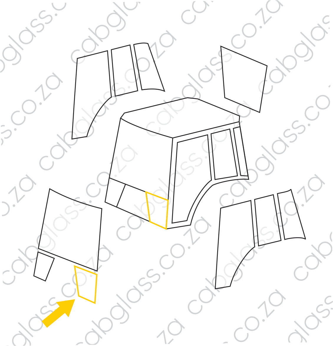 Windscreen lefthand, 129101, C70M24