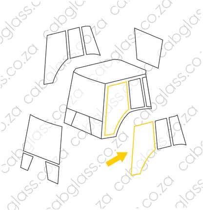 Dezzi TLB, Door glass lefthand, 129103, C70N38