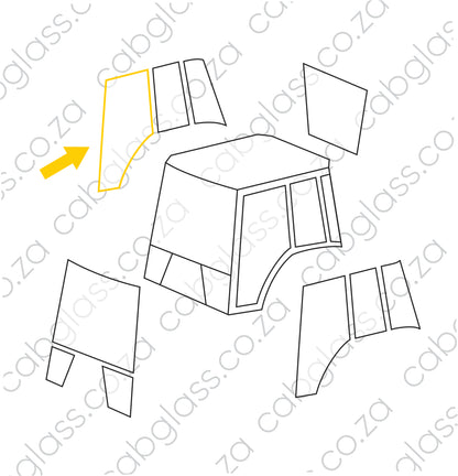 Dezzi TLB, door glass righthand, 129104, C70M71