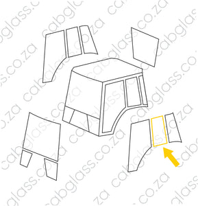 Dezzi TLB, Rear of door glass, 129105, C70N60