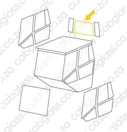 REAR CAB GLASS | DYNAPAC ROLLER CA 150 - 602 D