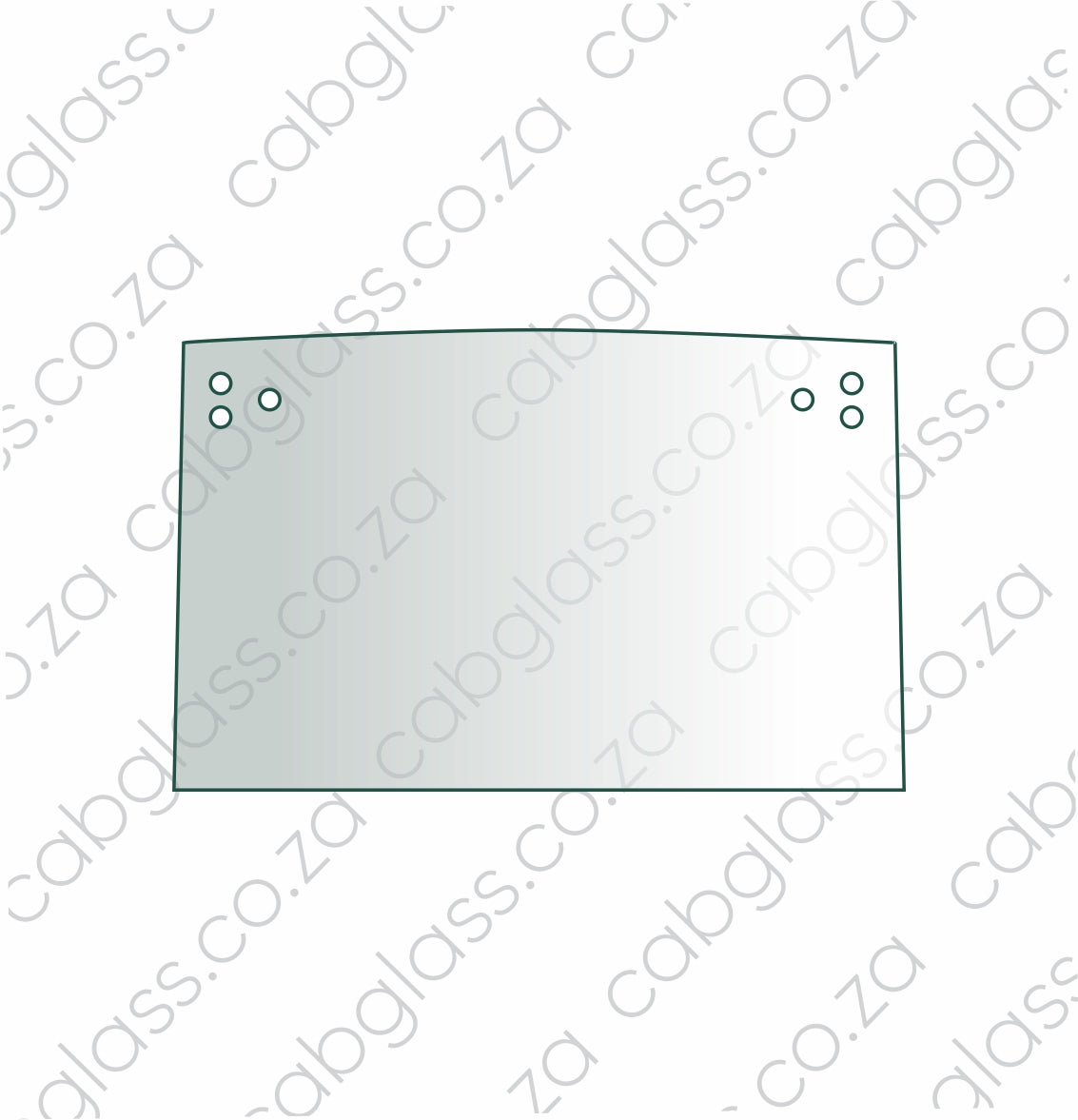 Rear cab glass upper, Bell TLB, T242700, T201955