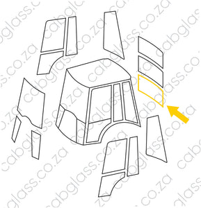 REAR CAB GLASS LOWER | DEERE TLB 315 L, SL