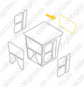 REAR CAB GLASS | CAT GRADER K SERIES STD CAB