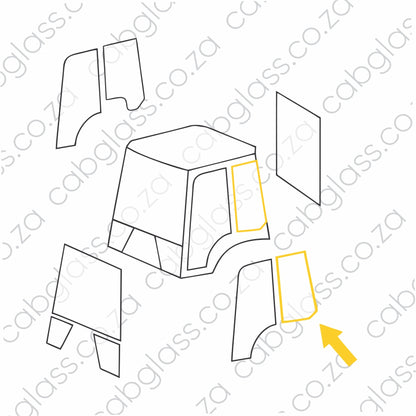 REAR OF DOOR LH (6 HOLE) | MECALAC TLB 830 - 990