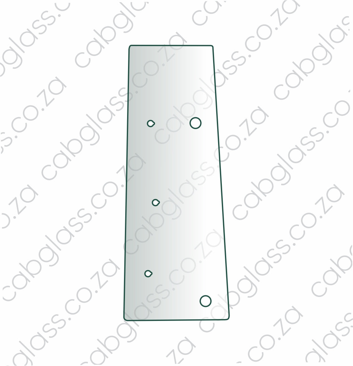 Rear of door right-hand glass for Bell TLB 315 SK SL Backhoe, A-T164706, T164706