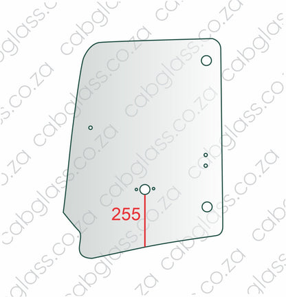 DOOR GLASS L=R (Hole 255mm up) | CAT TLB 426F2 BACKHOE