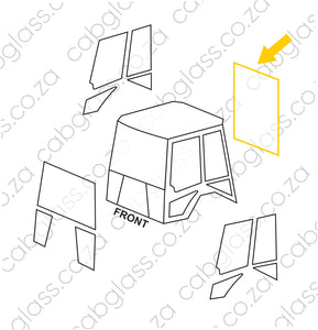 REAR CAB GLASS | CAT TLB F2 SERIES (422F2 - 444F2) BACKHOE