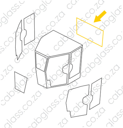 REAR CAB GLASS | KOMATSU GRADER GD DASH-5