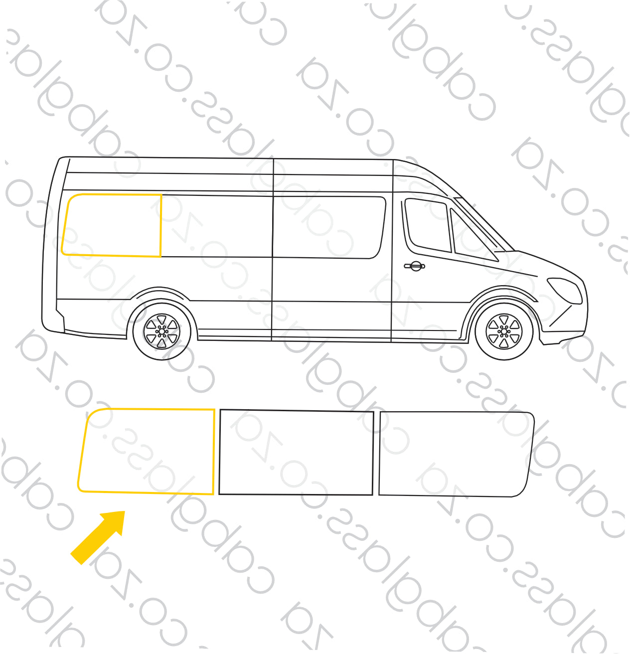SLIDER RH REAR | MERCEDES BENZ SPRINTER BUS (2014-2019)