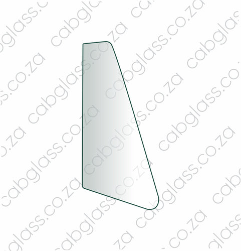 Rear quarter back glass for Caterpillar backhoe